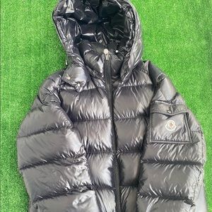 Black Moncler coat